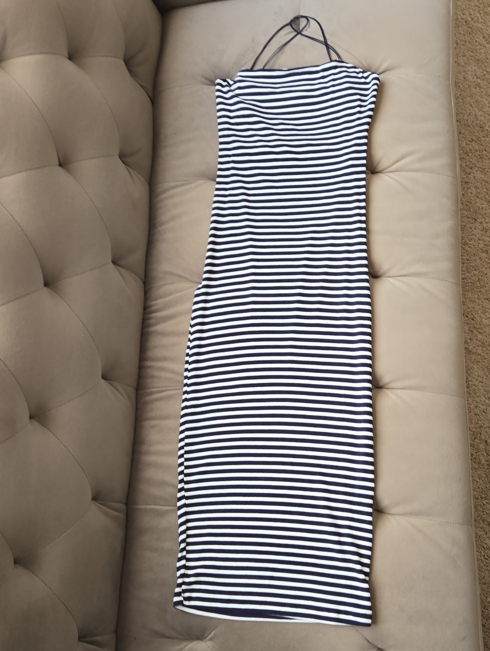 Navy and White Striped Tee Dress